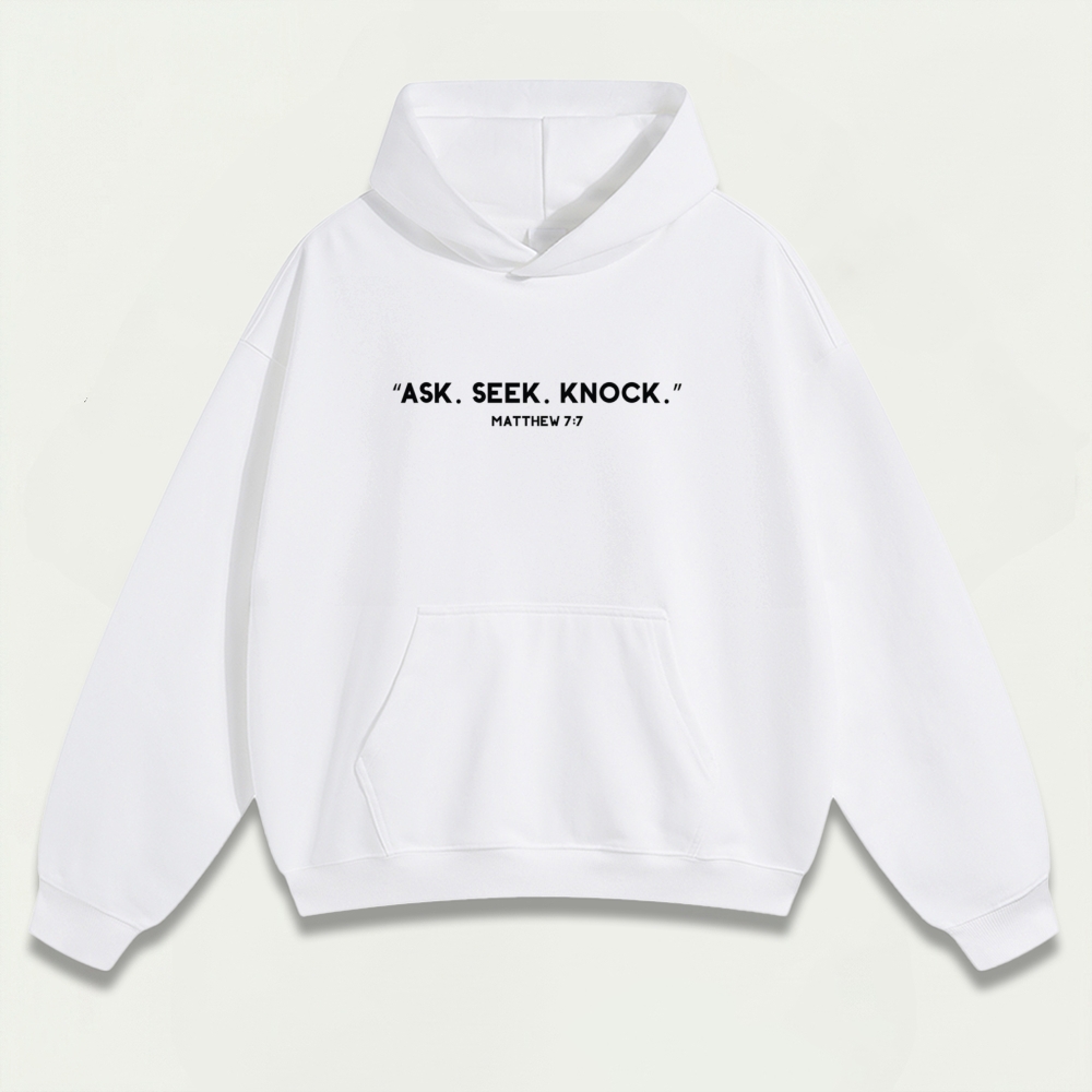 Ask. Seek. Knock. Heavyweight Faith Hoodie-HikeVista