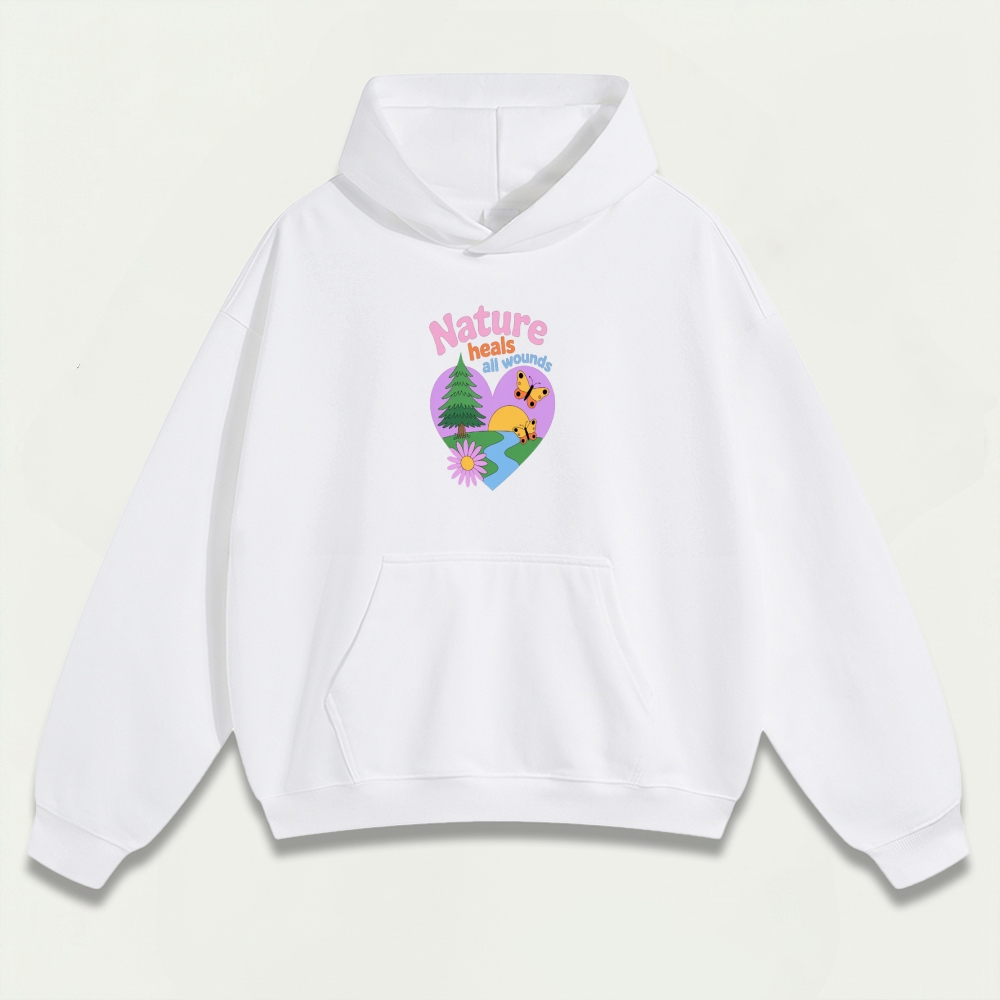 Nature Heals All Wounds Heavyweight Hiking Hoodie-HikeVista