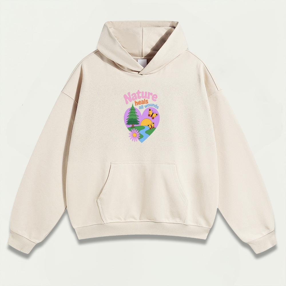 Nature Heals All Wounds Heavyweight Hiking Hoodie-HikeVista