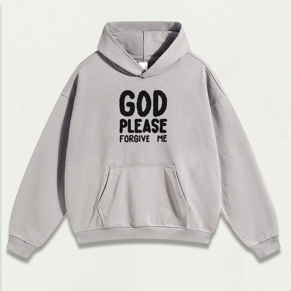 God Please Forgive Me Heavyweight Faith Hoodie-HikeVista