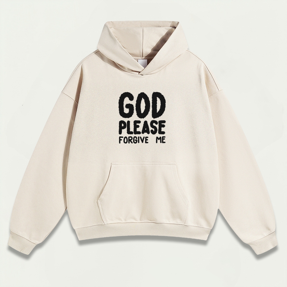 God Please Forgive Me Heavyweight Faith Hoodie-HikeVista