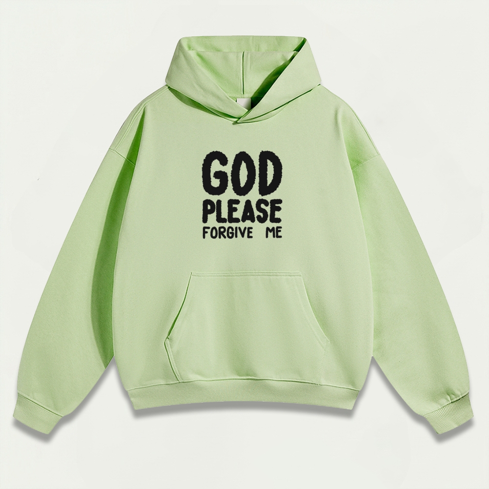 God Please Forgive Me Heavyweight Faith Hoodie-HikeVista