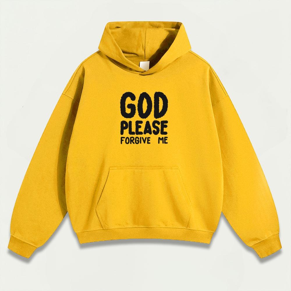God Please Forgive Me Heavyweight Faith Hoodie-HikeVista