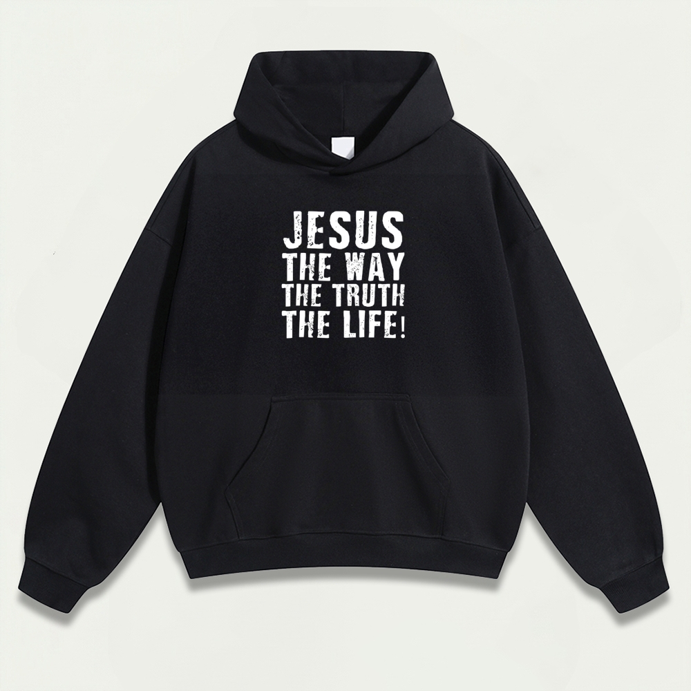 Jesus The Way The Truth The Life Heavyweight Faith Hoodie-HikeVista