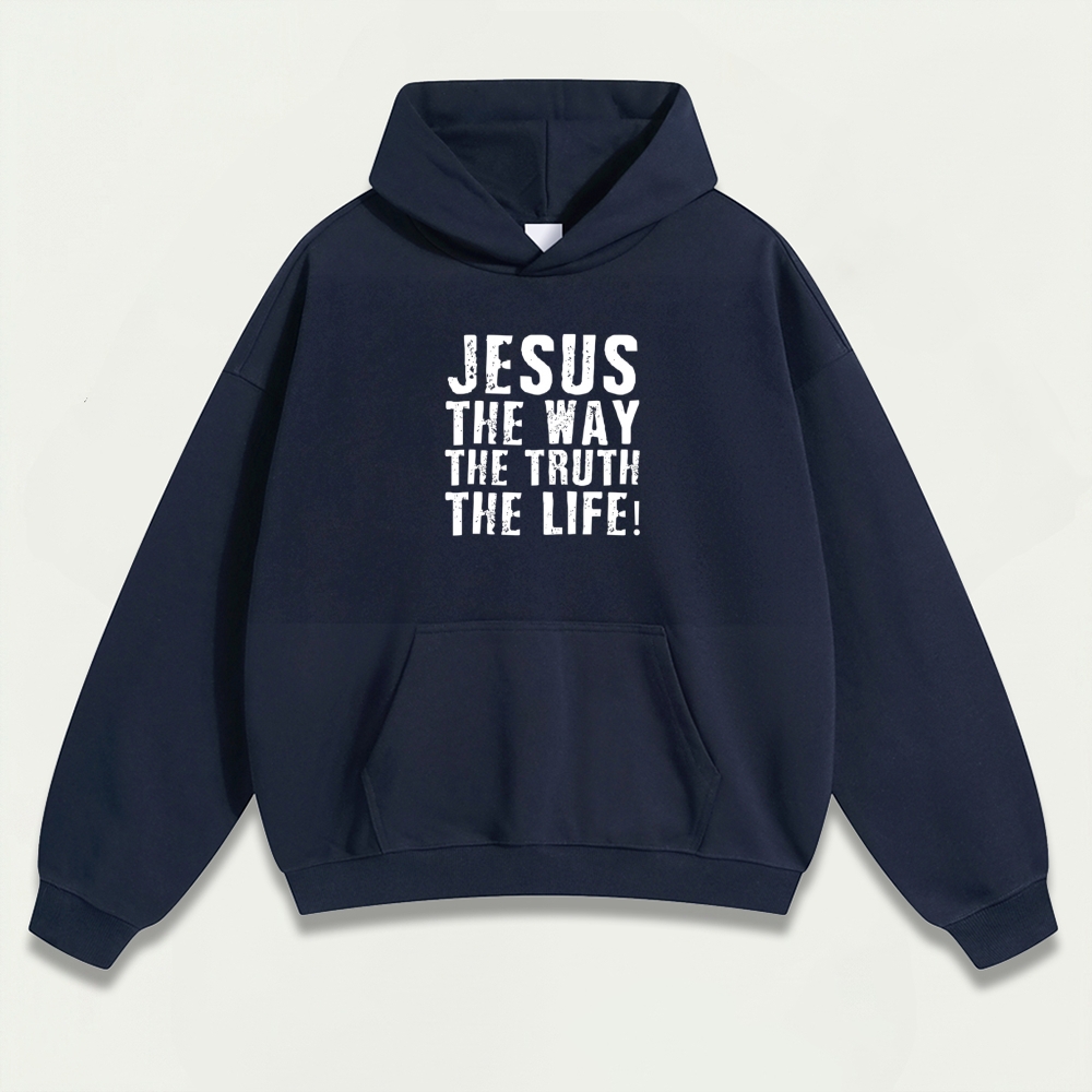 Jesus The Way The Truth The Life Heavyweight Faith Hoodie-HikeVista
