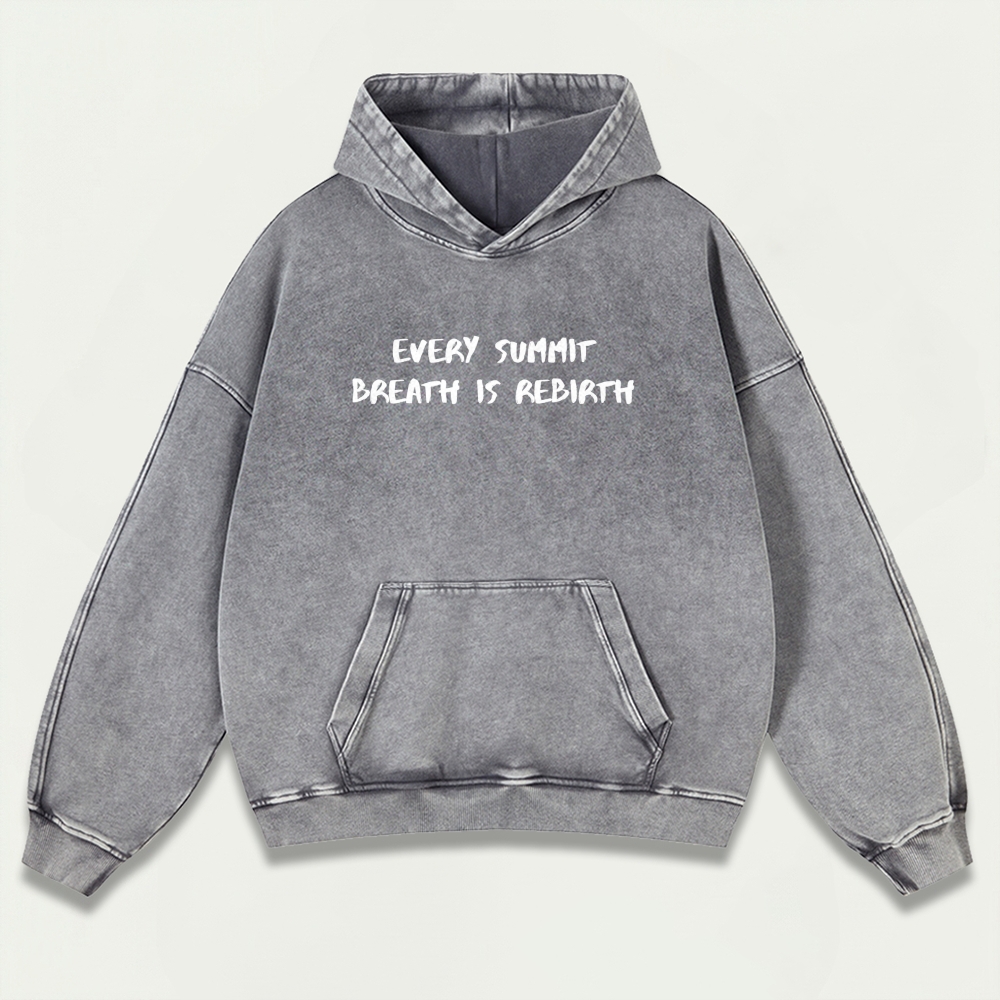 Every Summit Breath Is Rebirth Vintage Premium Heavyweight Wisdom Hoodie-HikeVista