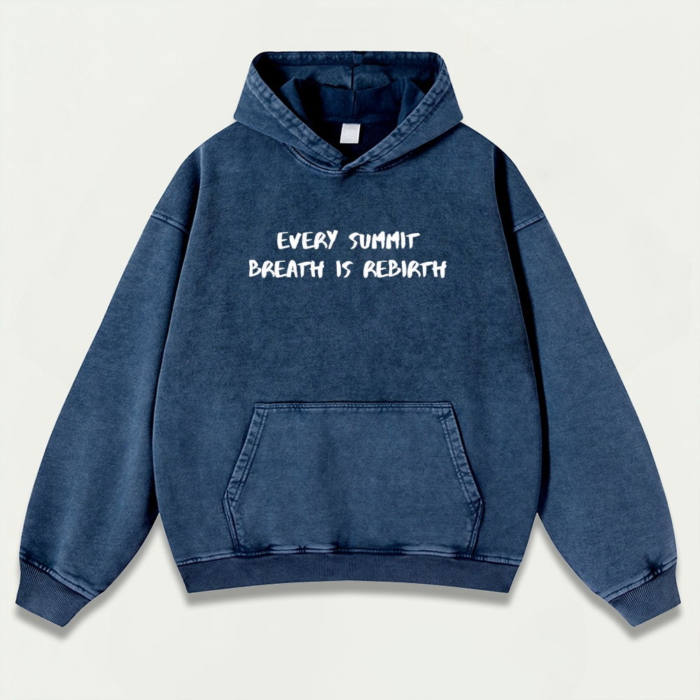 Every Summit Breath Is Rebirth Vintage Premium Heavyweight Wisdom Hoodie-HikeVista
