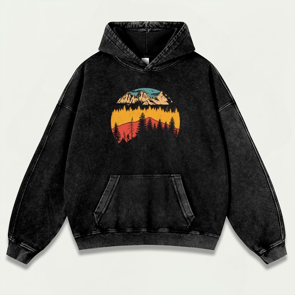 Forest Vintage Premium Heavyweight Hiking Hoodie-HikeVista