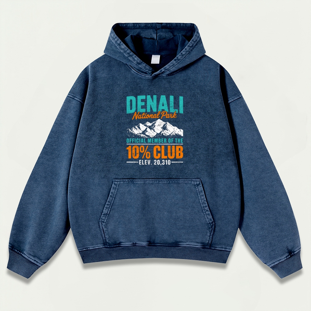 Denali National Park Vintage Premium Heavyweight Hiking Hoodie-HikeVista