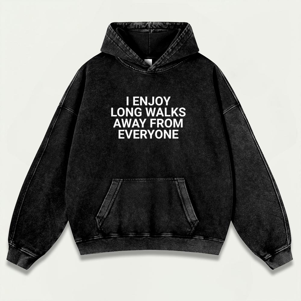 I Enjoy Long Walks Vintage Premium Heavyweight Trail Hoodie-HikeVista