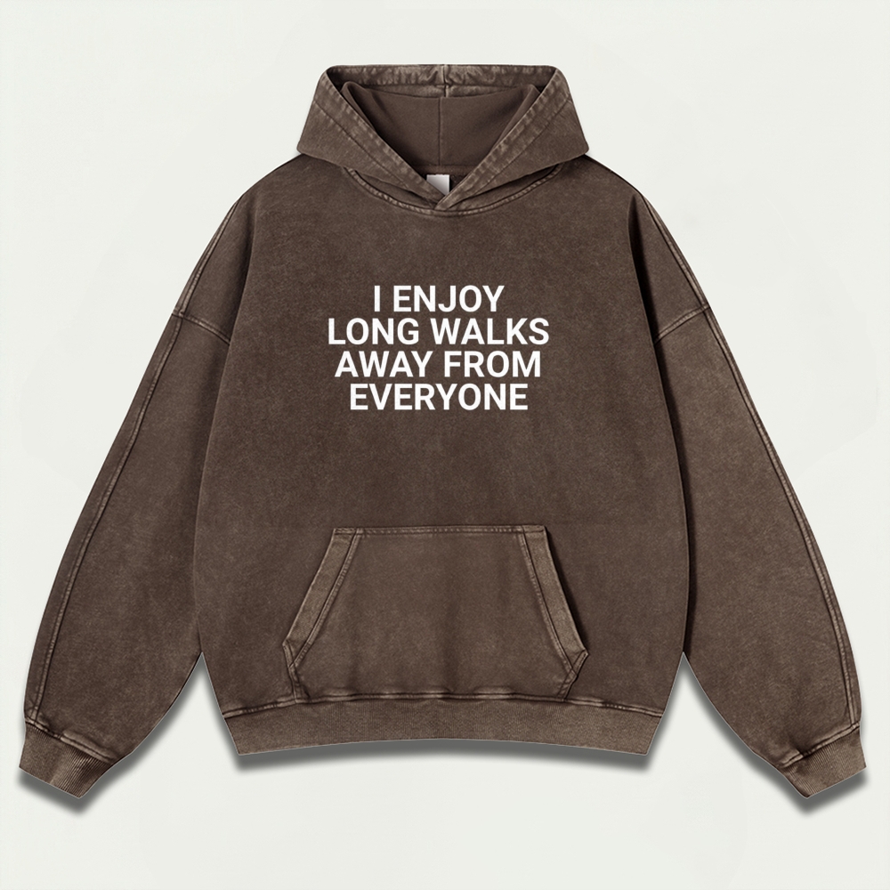 I Enjoy Long Walks Vintage Premium Heavyweight Trail Hoodie-HikeVista