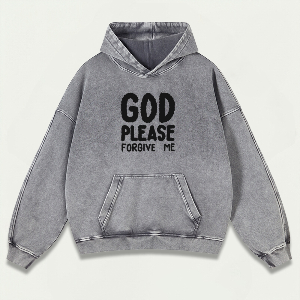 God Please Forgive Me Vintage Premium Heavyweight Faith Hoodie-HikeVista