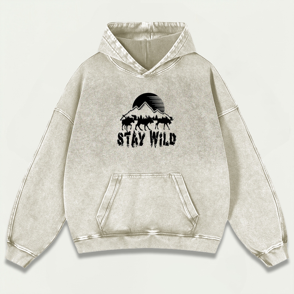 Stay Wild Vintage Premium Heavyweight Trail Hoodie-HikeVista