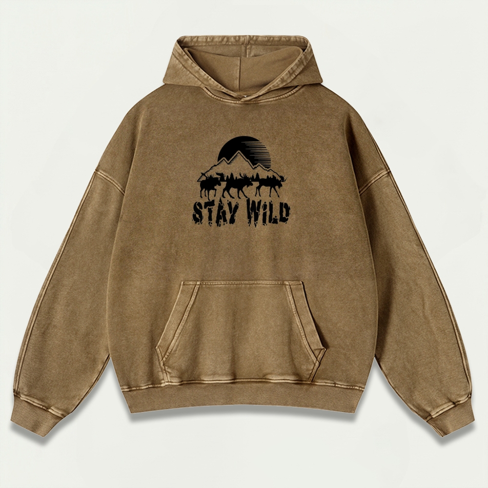 Stay Wild Vintage Premium Heavyweight Trail Hoodie-HikeVista
