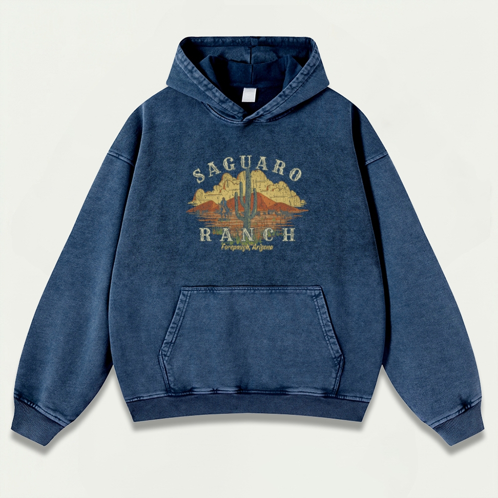 Saguaro Ranch Vintage Premium Heavyweight Hiking Hoodie-HikeVista