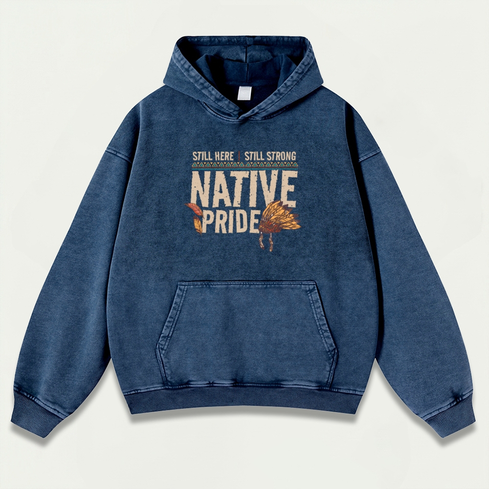 Native Pride Vintage Premium Heavyweight Hiking Hoodie-HikeVista