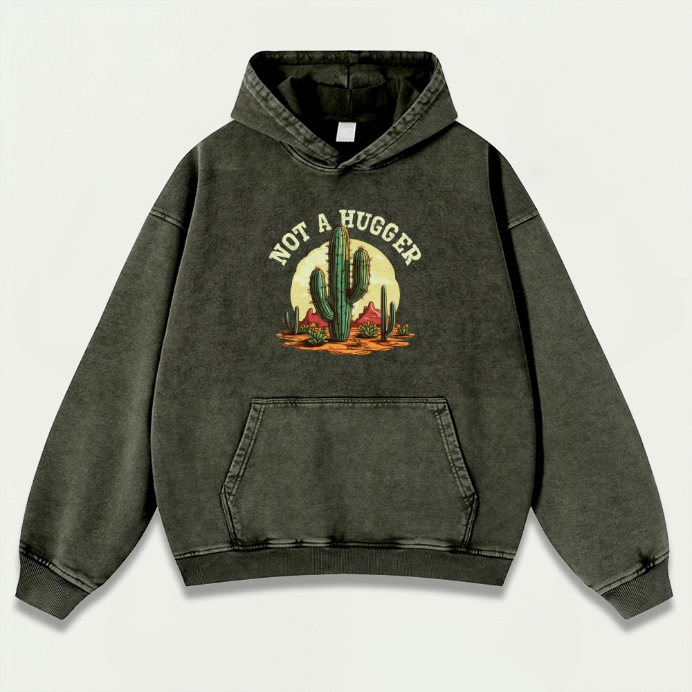 Western Cactus Vintage Premium Heavyweight Trail Hoodie-HikeVista