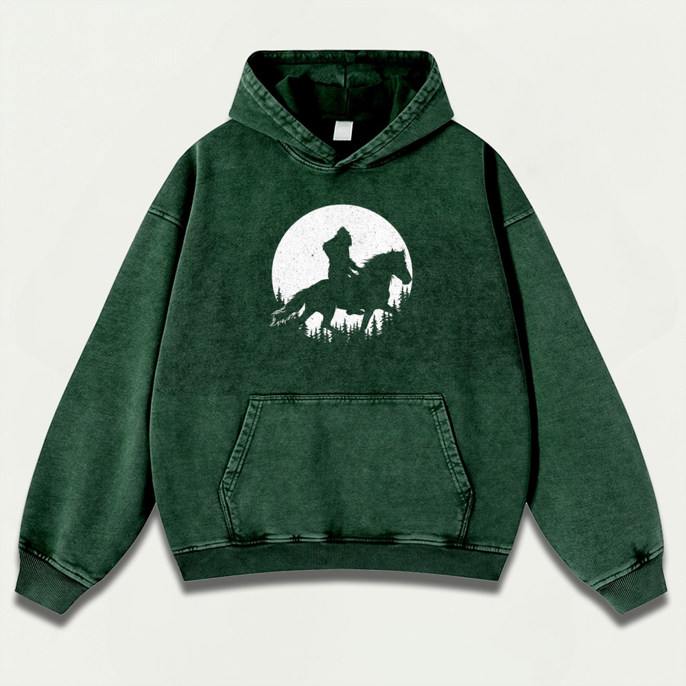 Western Ride Moon Vintage Premium Heavyweight Trail Hoodie-HikeVista