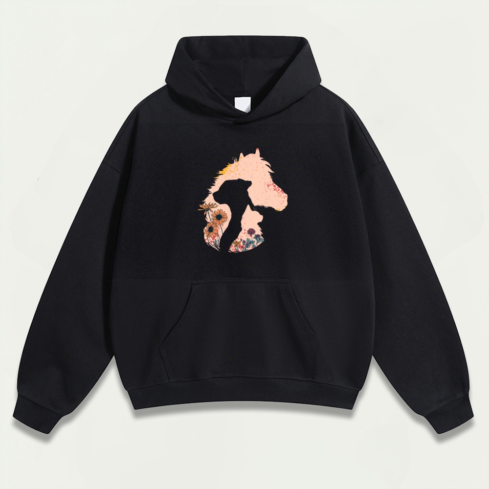 Horse Wildflowers Heavyweight Trail Hoodie-HikeVista