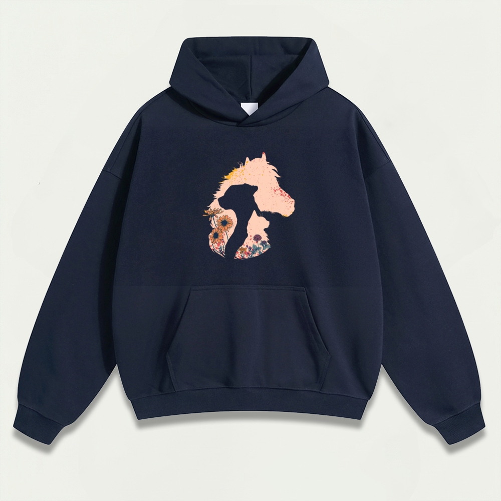 Horse Wildflowers Heavyweight Trail Hoodie-HikeVista