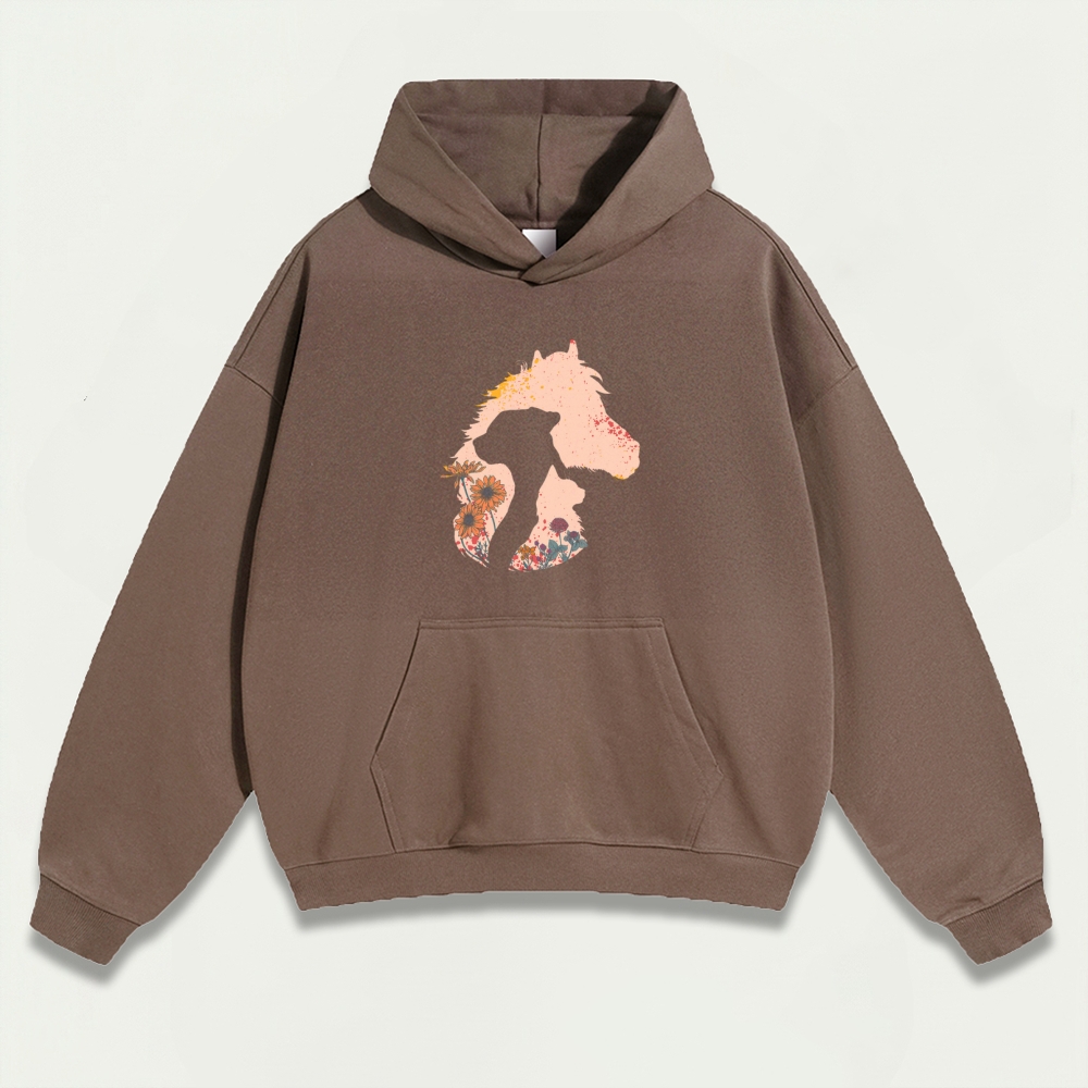 Horse Wildflowers Heavyweight Trail Hoodie-HikeVista