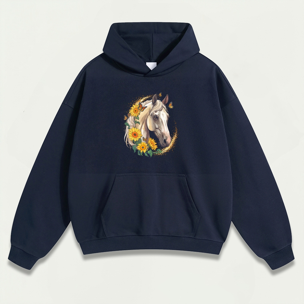 Horse Wildflowers Heavyweight Trail Hoodie-HikeVista