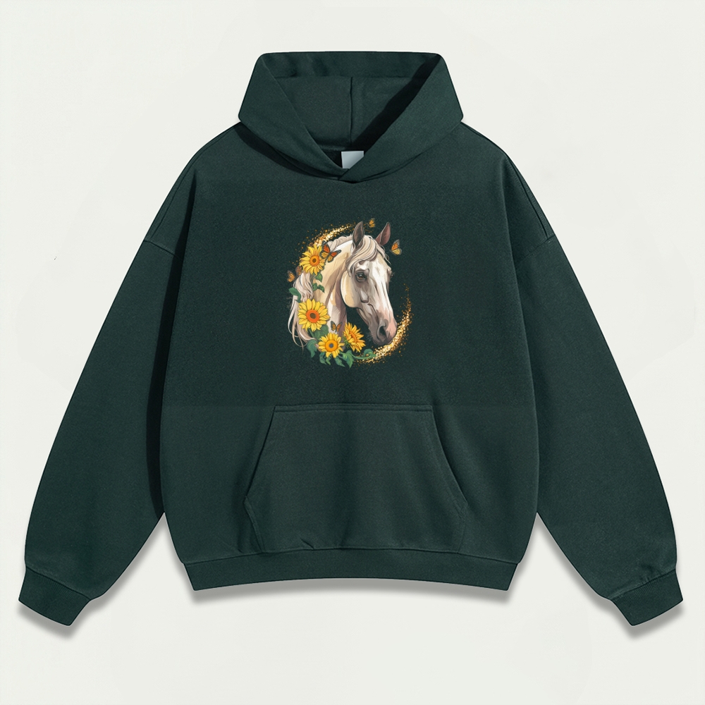 Horse Wildflowers Heavyweight Trail Hoodie-HikeVista