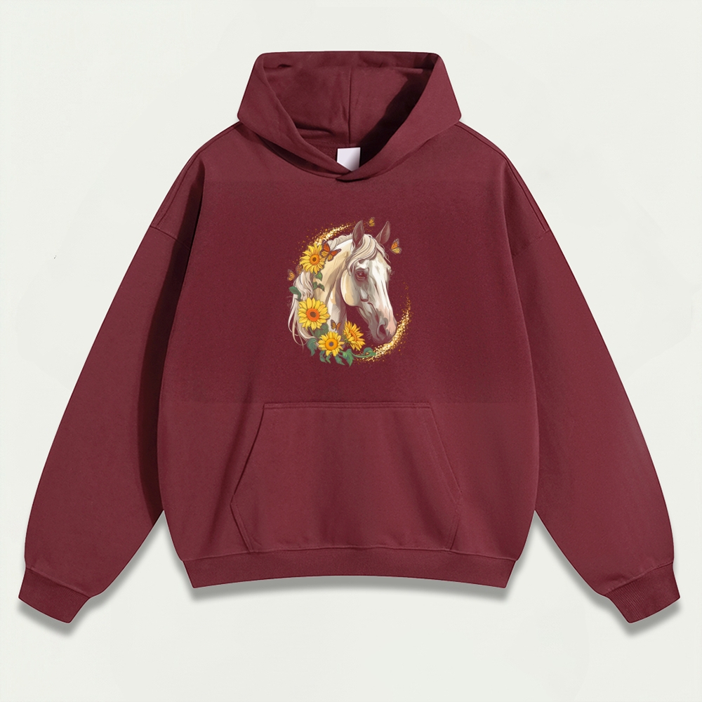Horse Wildflowers Heavyweight Trail Hoodie-HikeVista