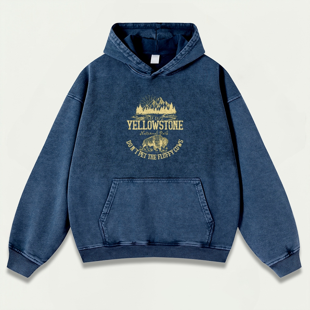 Yellowstone National Park Vintage Premium Heavyweight Trail Hoodie-HikeVista