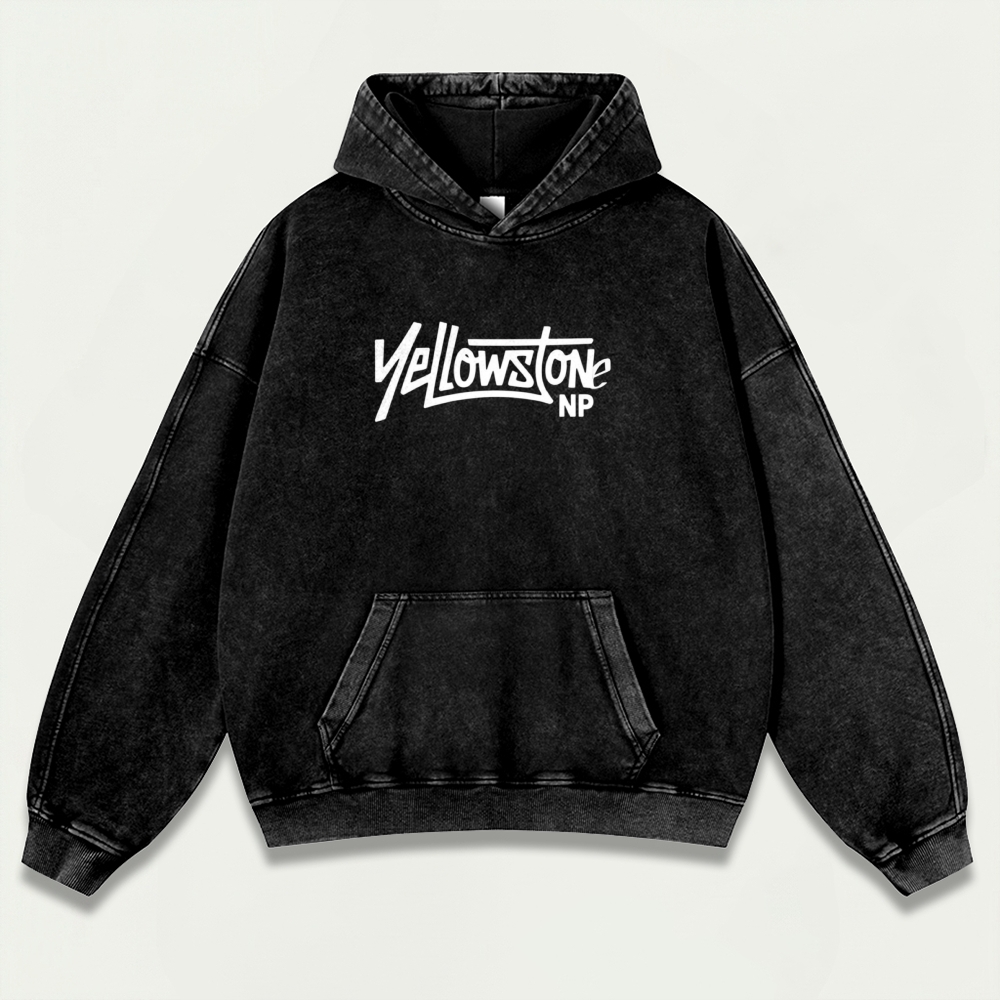 Yellowstone National Park Vintage Premium Heavyweight Trail Hoodie-HikeVista