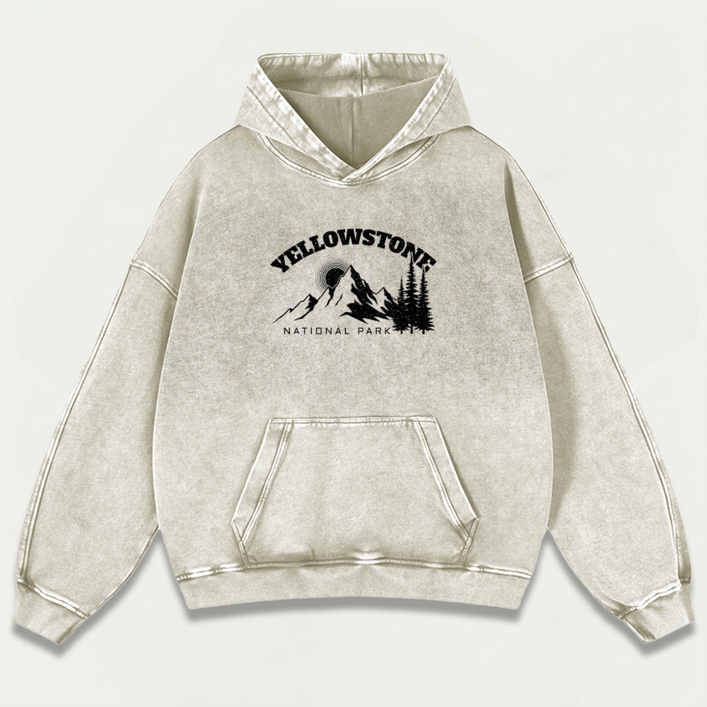 Yellowstone National Park Vintage Premium Heavyweight Trail Hoodie-HikeVista