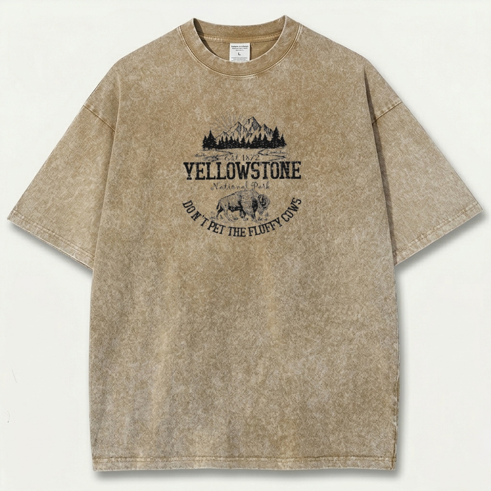 Yellowstone National Park Vintage Organic Cotton Trail Tee-HikeVista