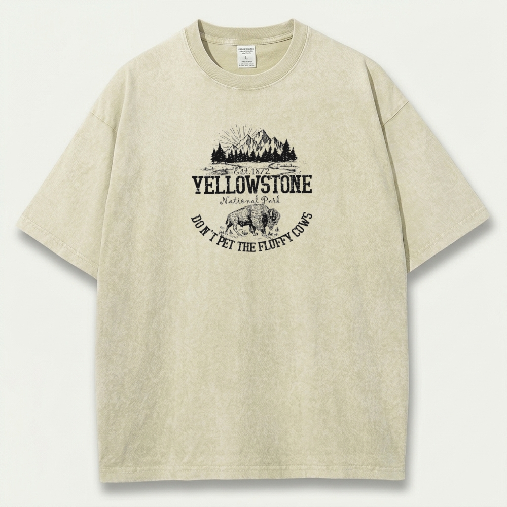 Yellowstone National Park Vintage Organic Cotton Trail Tee-HikeVista