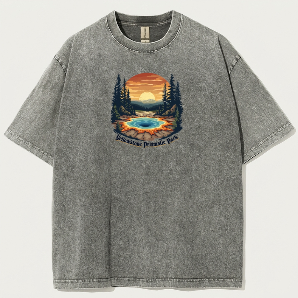Yellowstone National Park Vintage Organic Cotton Trail Tee-HikeVista