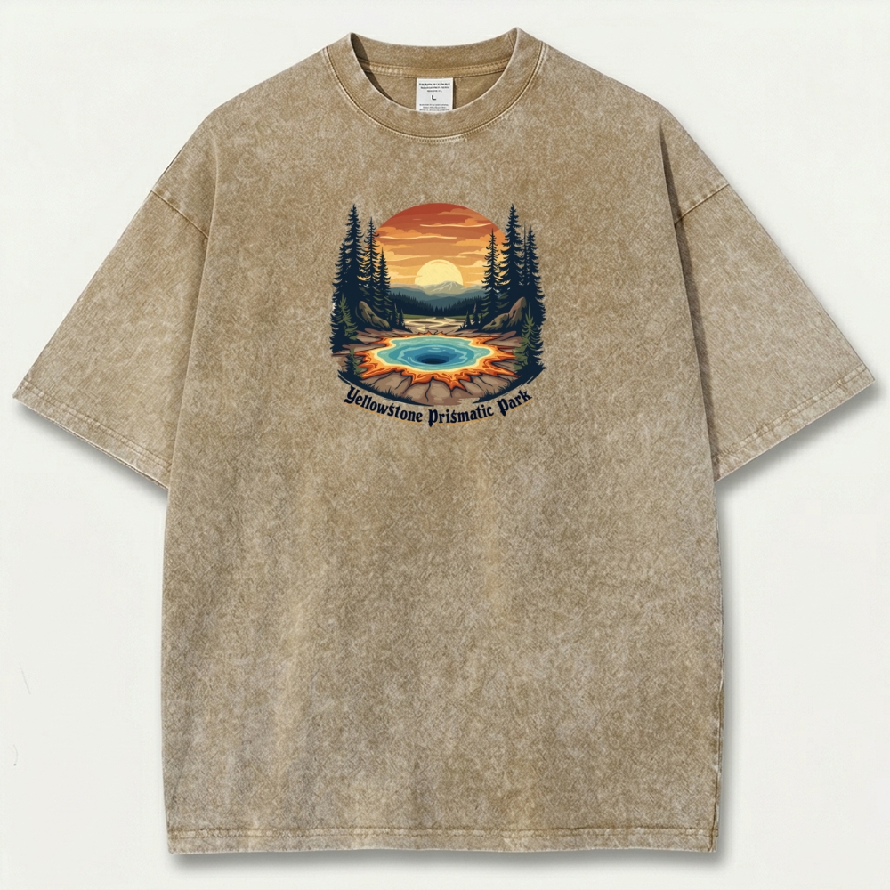 Yellowstone National Park Vintage Organic Cotton Trail Tee-HikeVista