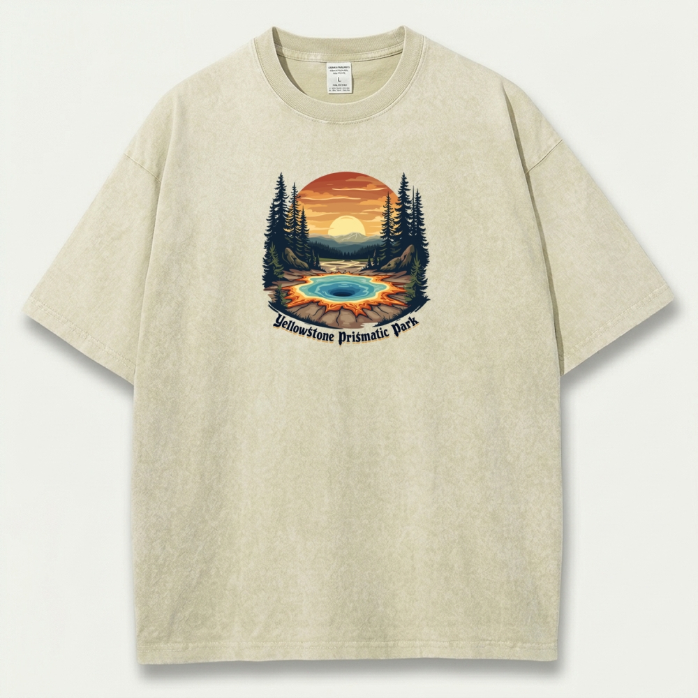 Yellowstone National Park Vintage Organic Cotton Trail Tee-HikeVista