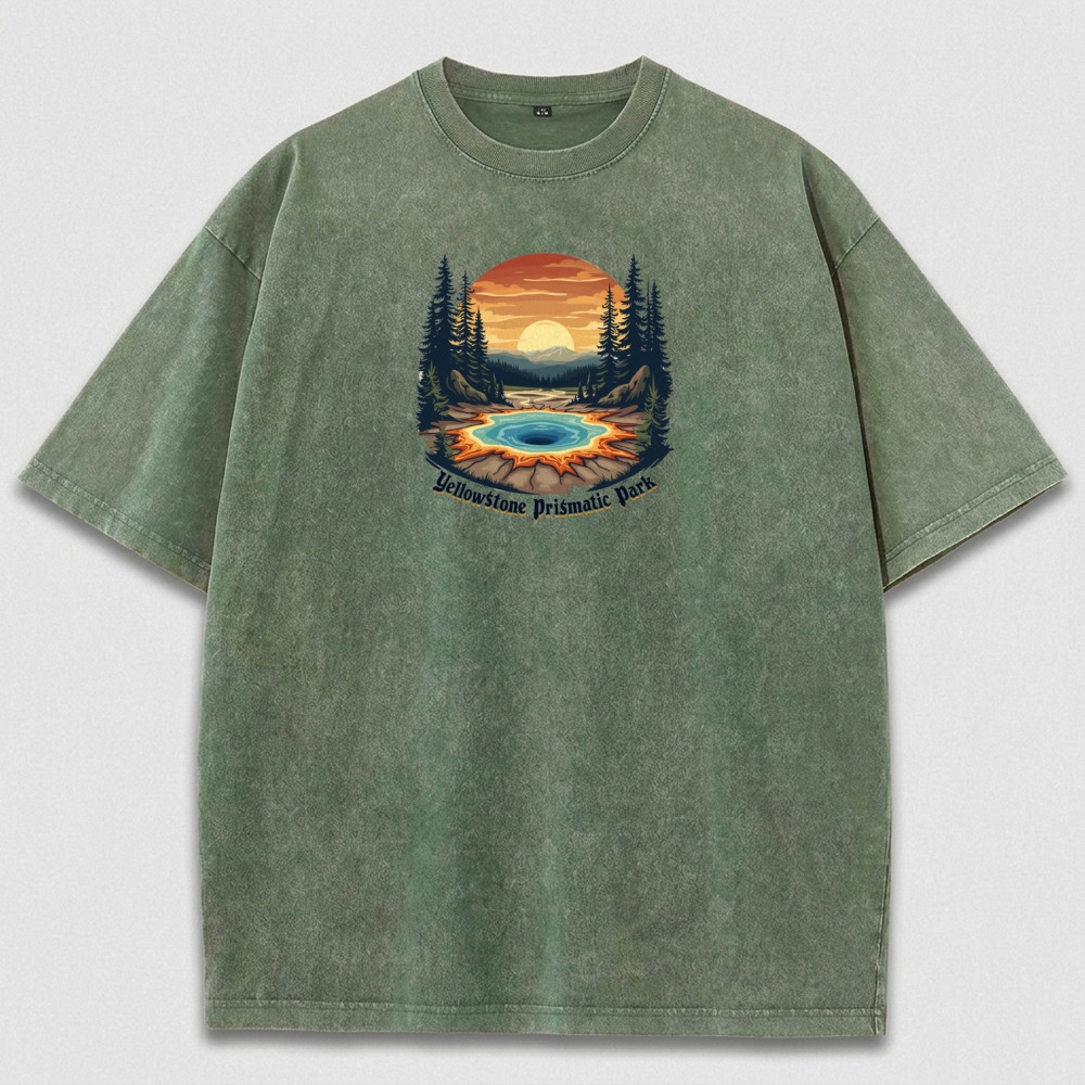 Yellowstone National Park Vintage Organic Cotton Trail Tee-HikeVista