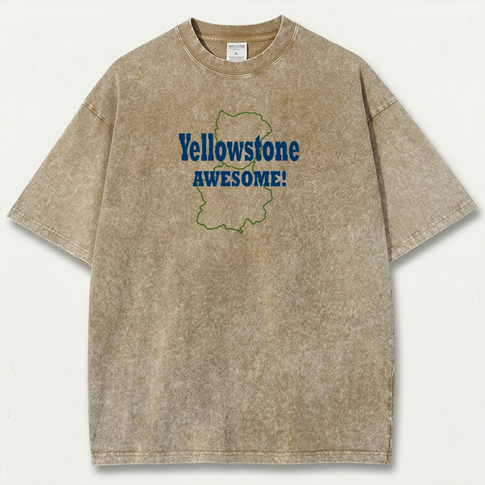 Yellowstone National Park Vintage Organic Cotton Trail Tee-HikeVista