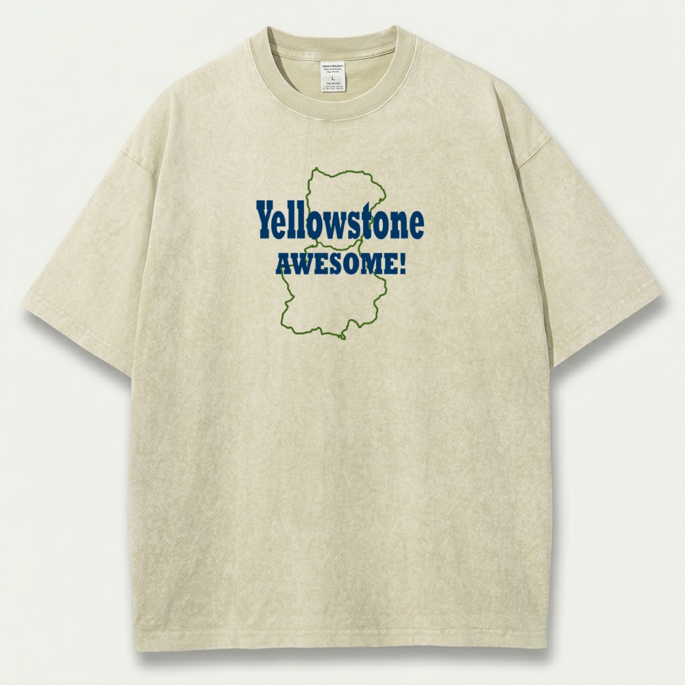 Yellowstone National Park Vintage Organic Cotton Trail Tee-HikeVista