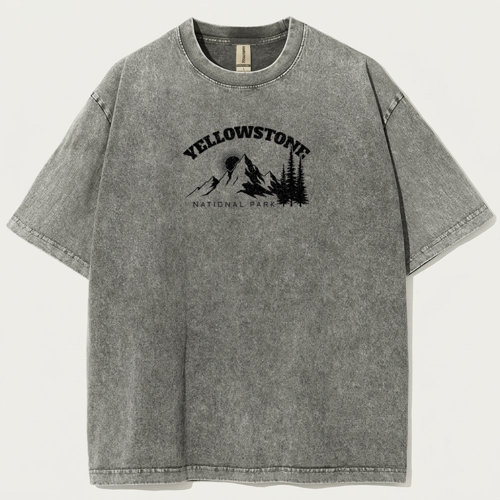 Yellowstone National Park Vintage Organic Cotton Trail Tee-HikeVista