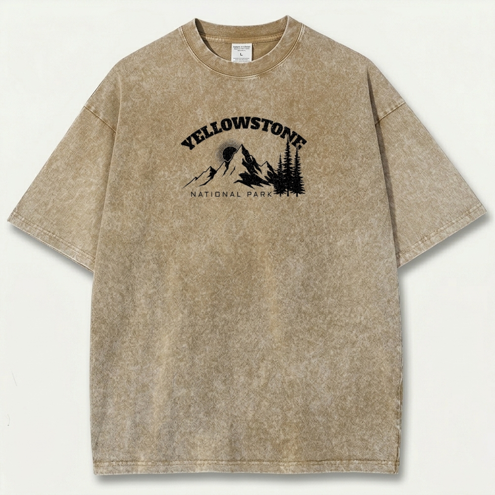 Yellowstone National Park Vintage Organic Cotton Trail Tee-HikeVista