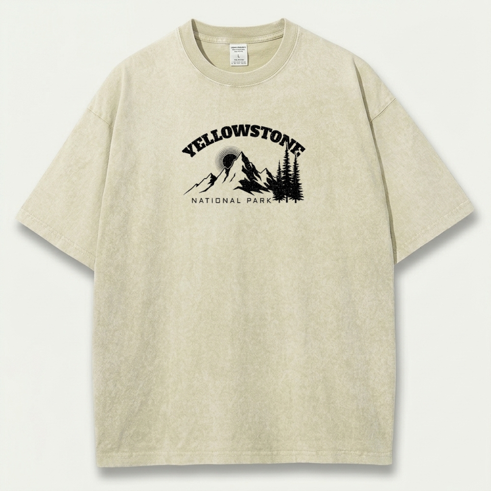 Yellowstone National Park Vintage Organic Cotton Trail Tee-HikeVista