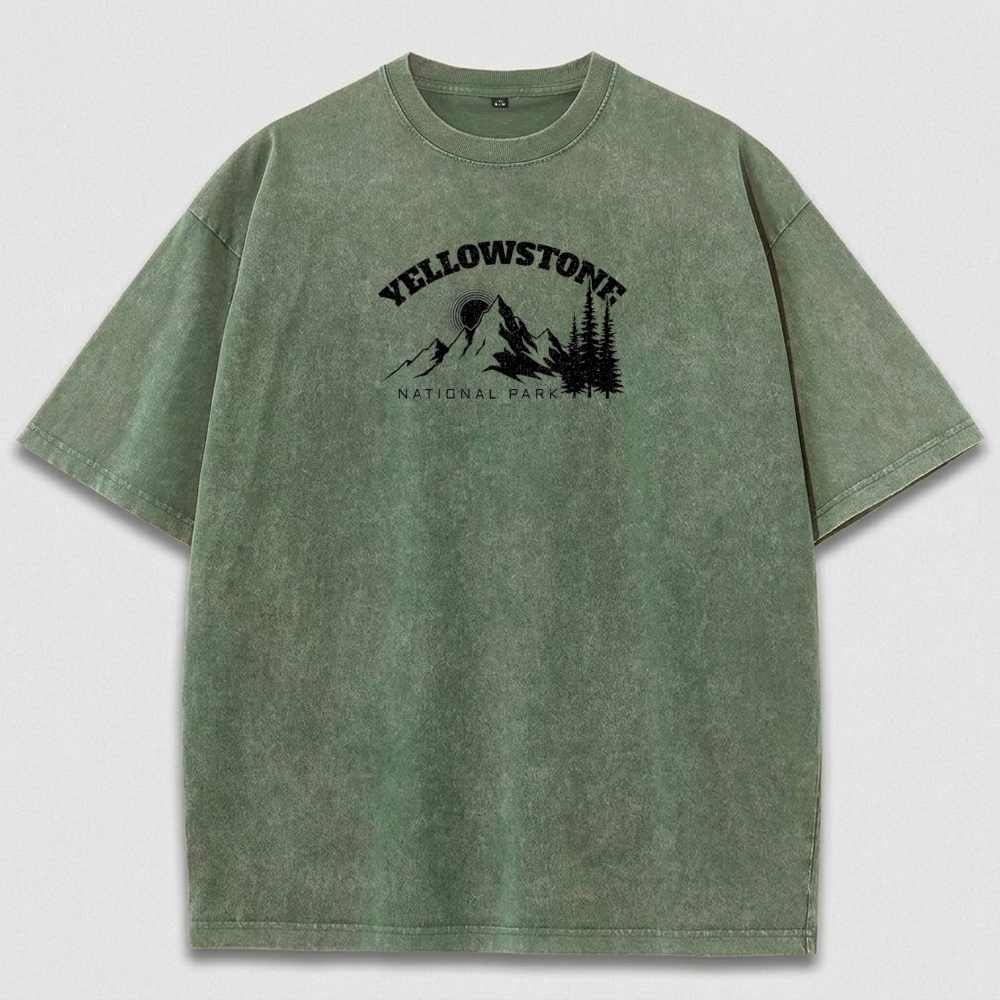 Yellowstone National Park Vintage Organic Cotton Trail Tee-HikeVista
