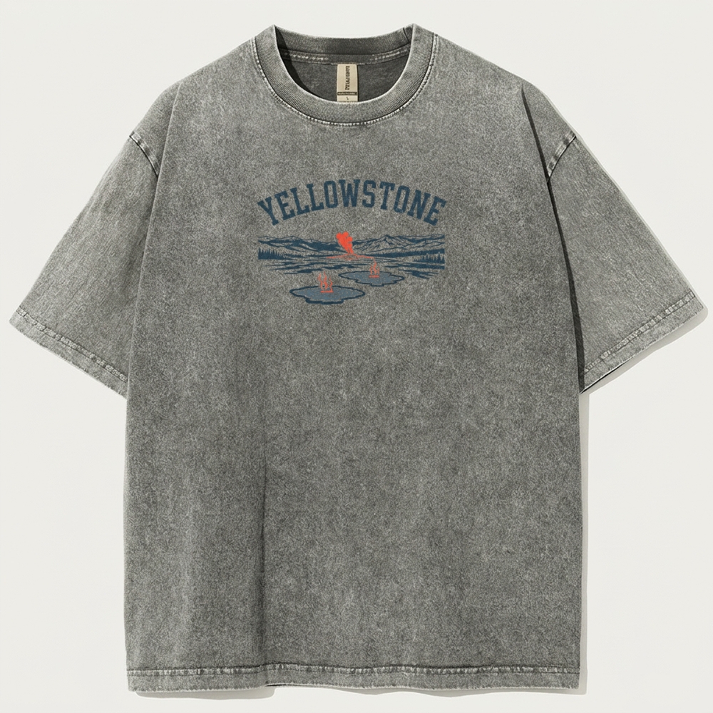 Yellowstone National Park Vintage Organic Cotton Trail Tee-HikeVista