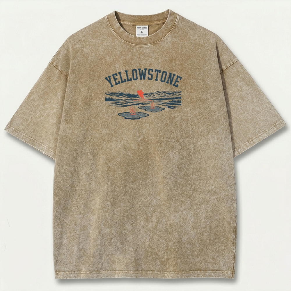 Yellowstone National Park Vintage Organic Cotton Trail Tee-HikeVista