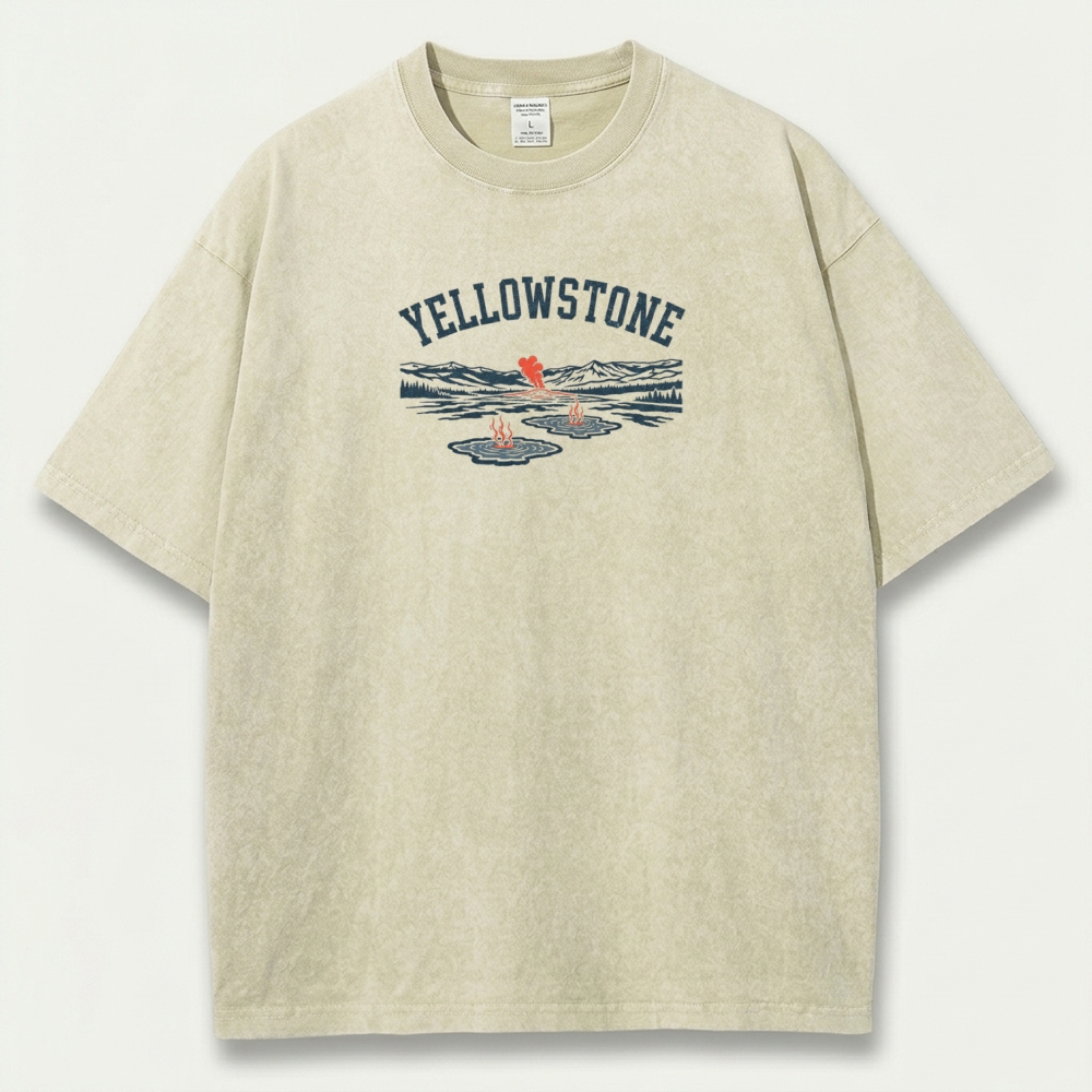 Yellowstone National Park Vintage Organic Cotton Trail Tee-HikeVista