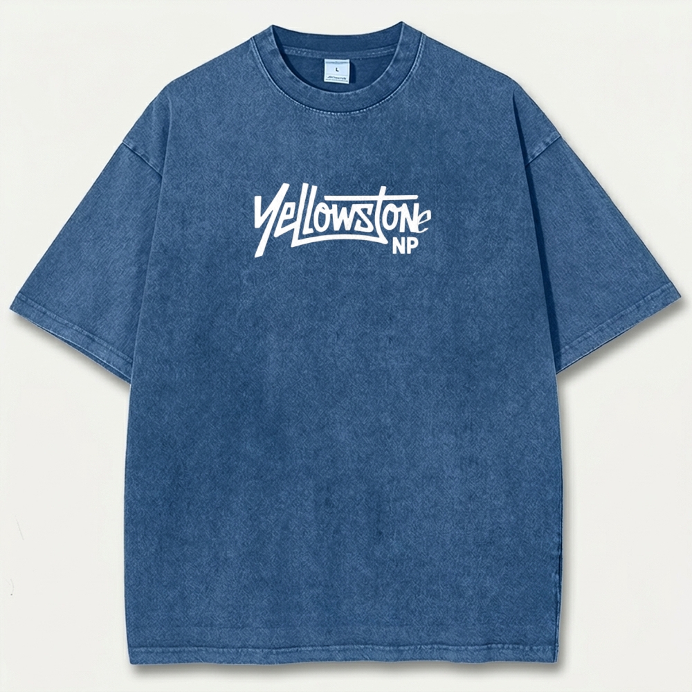 Yellowstone National Park Vintage Organic Cotton Trail Tee-HikeVista