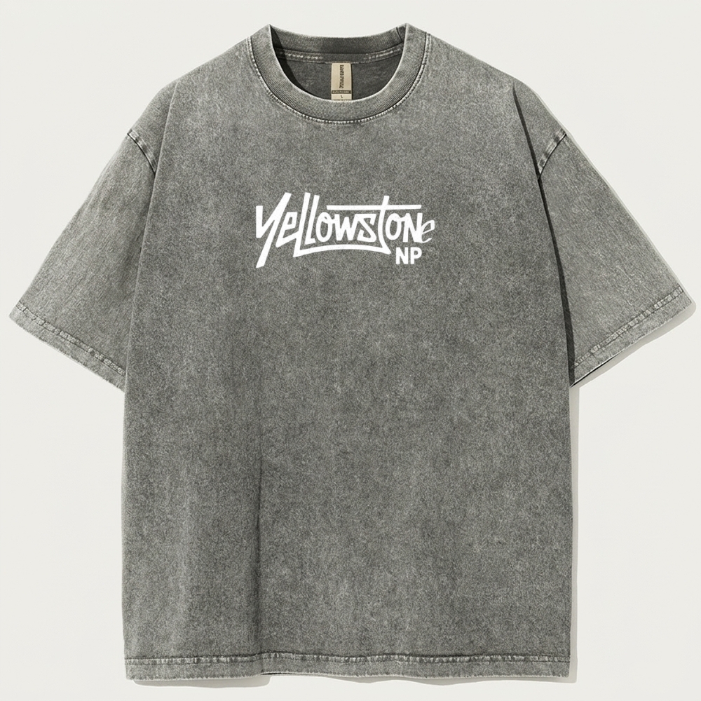 Yellowstone National Park Vintage Organic Cotton Trail Tee-HikeVista