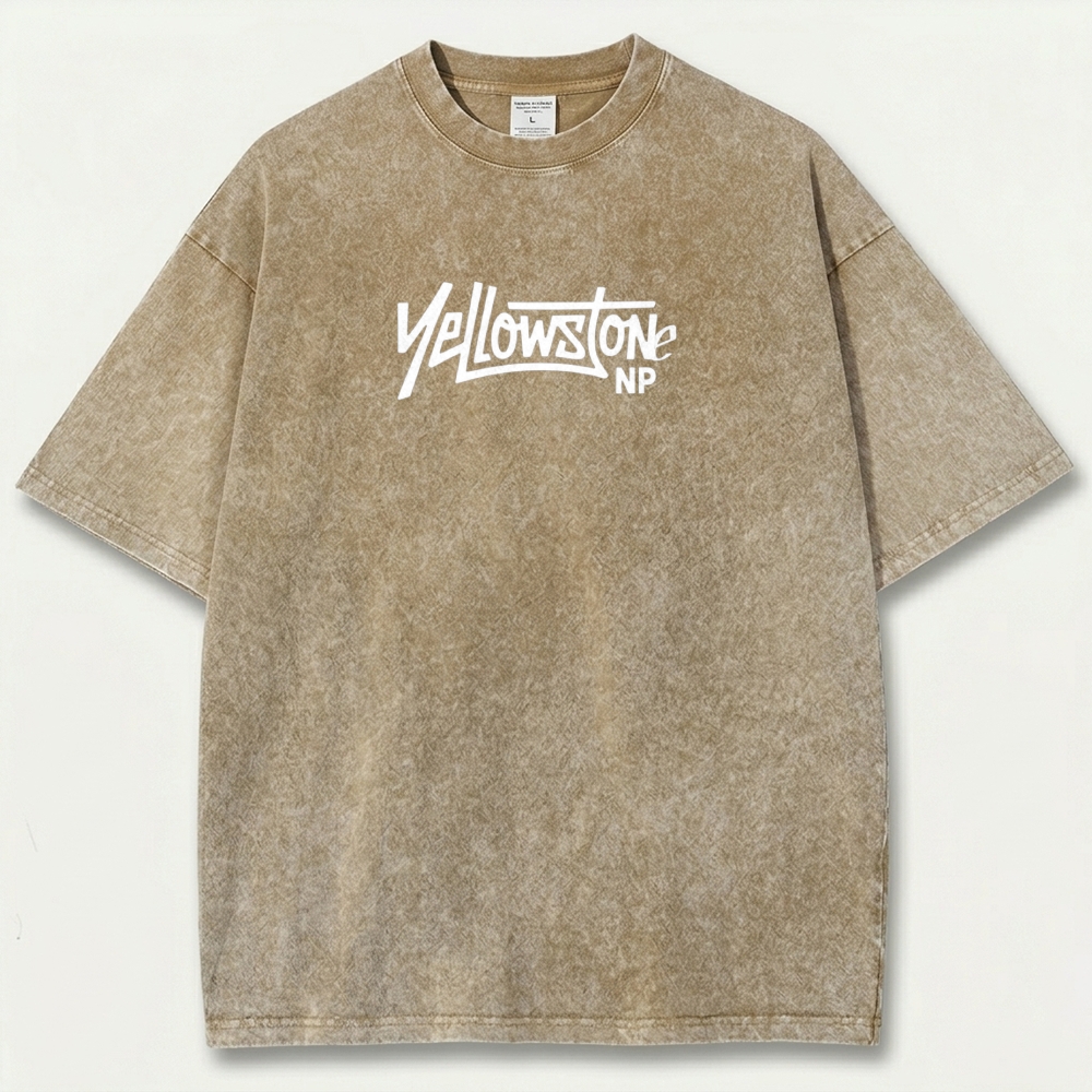 Yellowstone National Park Vintage Organic Cotton Trail Tee-HikeVista