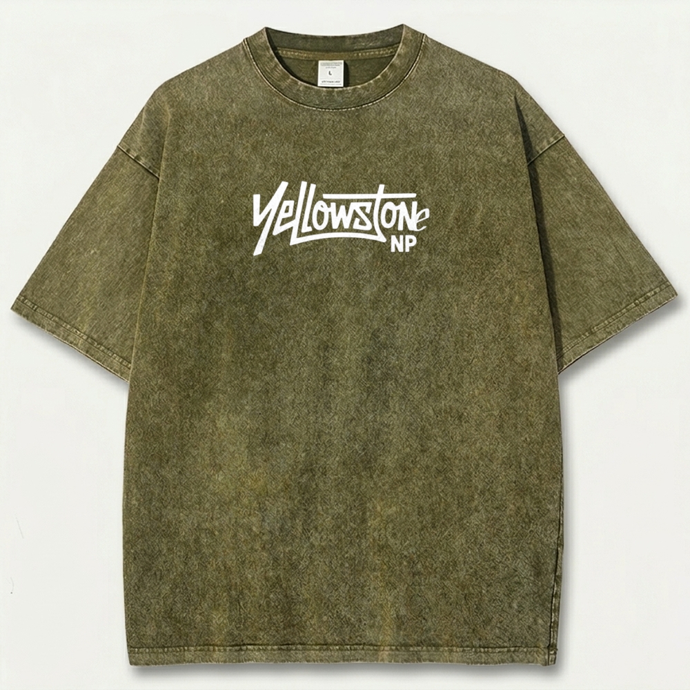 Yellowstone National Park Vintage Organic Cotton Trail Tee-HikeVista